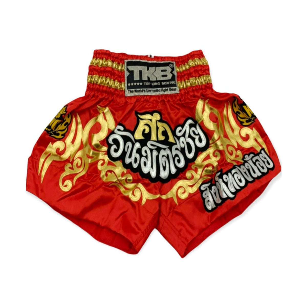 Top King TKTBS-048 Muay Thai Shorts, Red Suk Wan Mit Chai, view 1