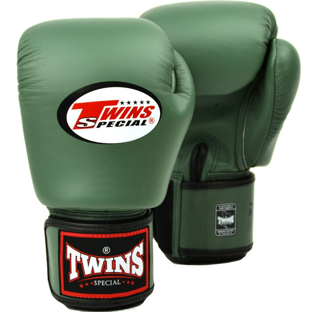 Boxing Gloves Twins Special BGVL-3 Olive Green Muay Thai Style